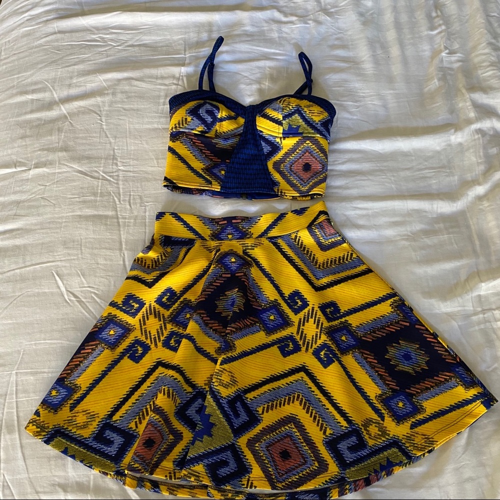 Xhilaration Crop Top and Skirt Set